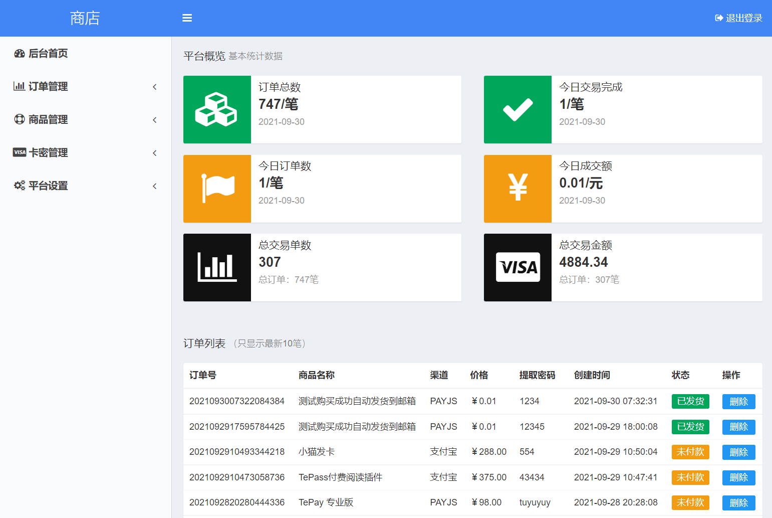 弱猫商店管理后台界面.png